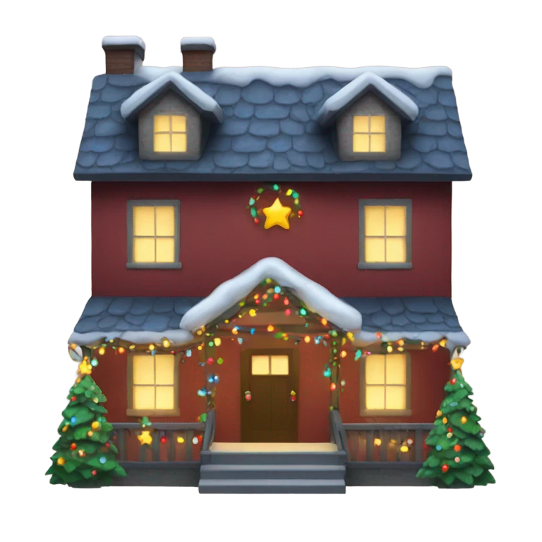 House with Christmas lights  emoji