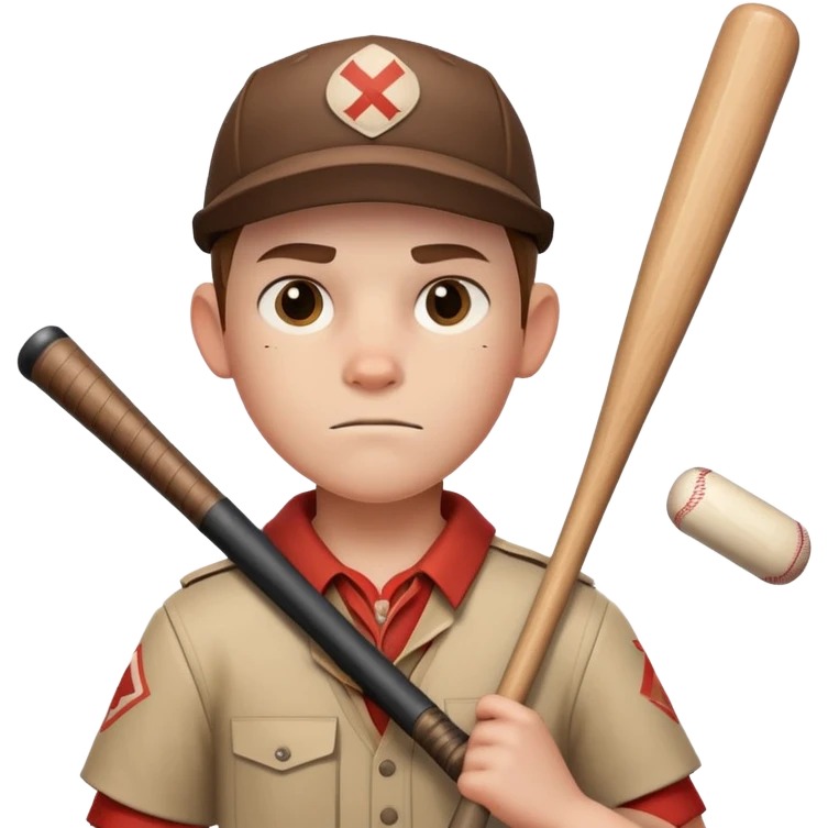 Scout character from Team Fortress 2 with baseball bat emoji