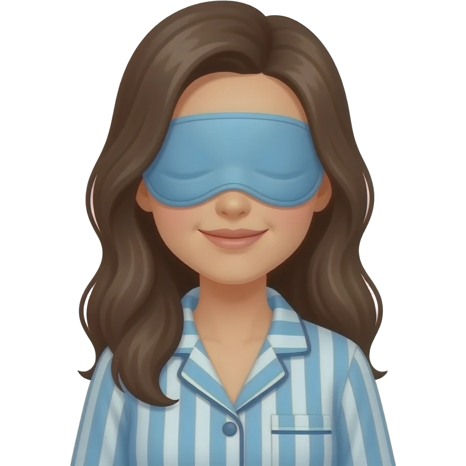 woman in pajamas and eye mask emoji