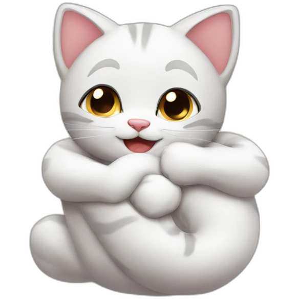 Cute cats hug emoji