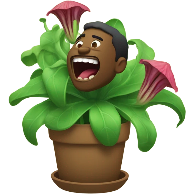 Man being eaten by plant emoji