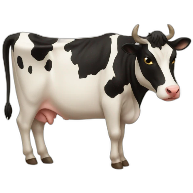 A cat over a cow emoji