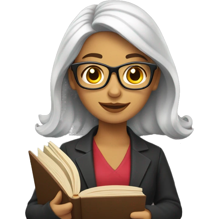profesora con libros emoji