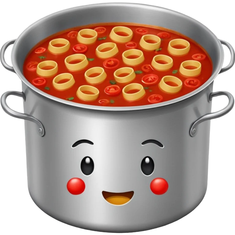 … a pot of pasta sauce being stirred with an emoji in it, not necessarily drowning but like swimming emoji