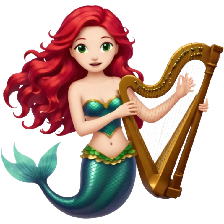 Singing Mermaid – Holding harp emoji