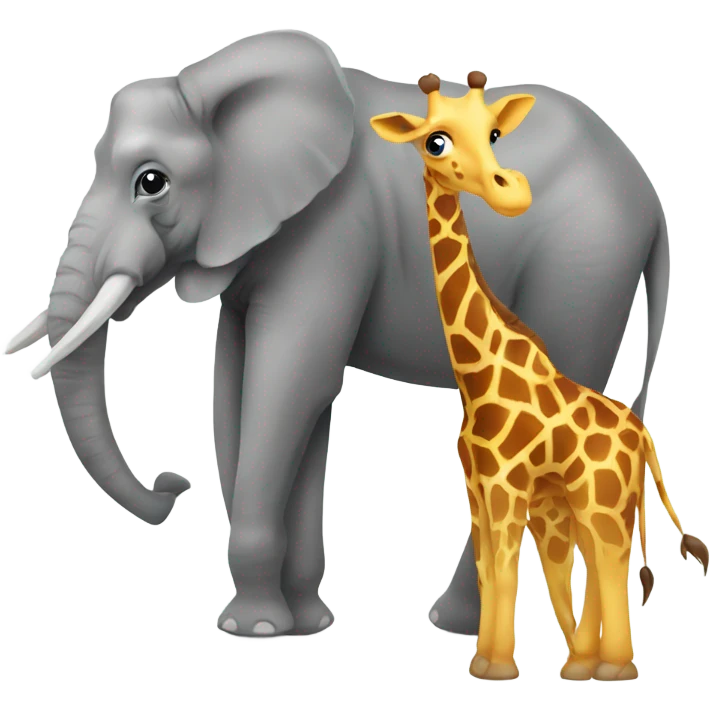 A giraffe on an elephant  emoji