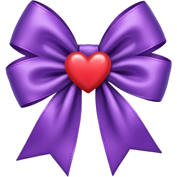 Purple bow with heart
 emoji