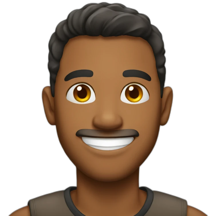 Brown man smiling emoji