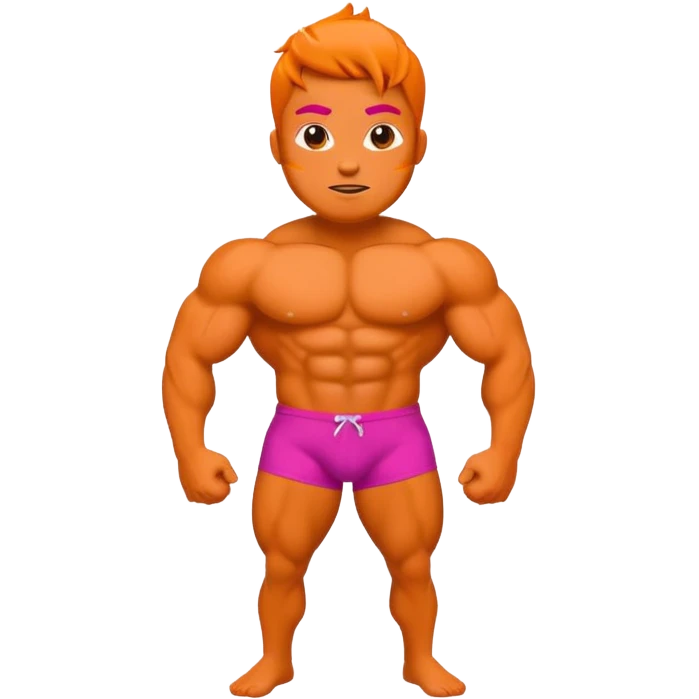 Muscle Orange Fruit Character Strongest Wear Magenta Brief emoji