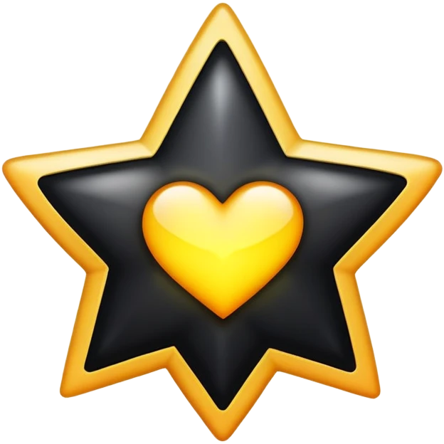Star with black heart  emoji