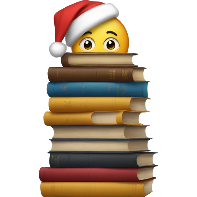 santas stacked books emoji