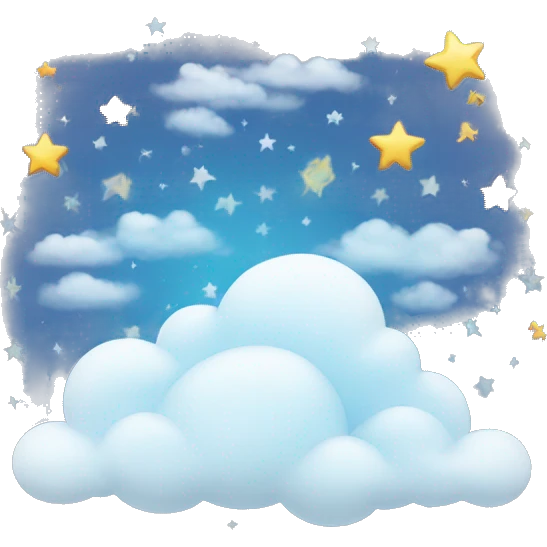 clouds with stars around it  emoji