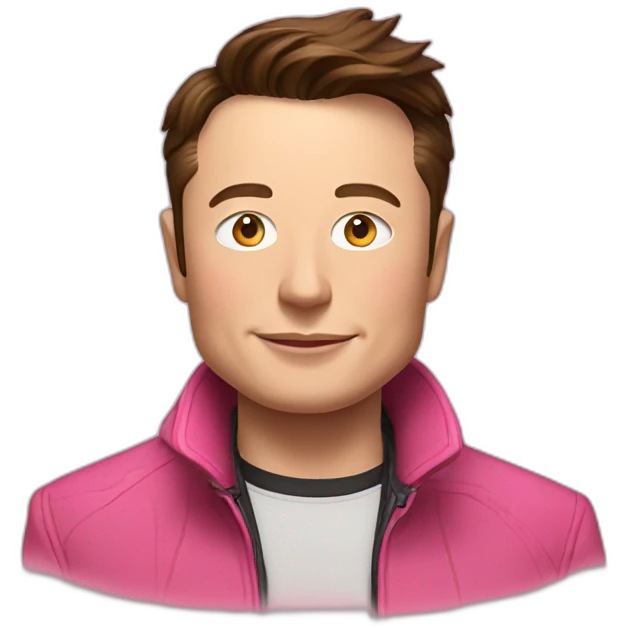 Elon musk with pink jacket  emoji