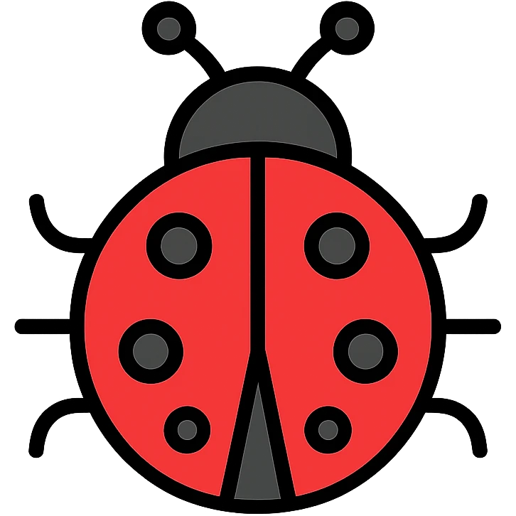 ladybug icon for a corporate brand, simple, geometric, bold, business-like, minimal style emoji
