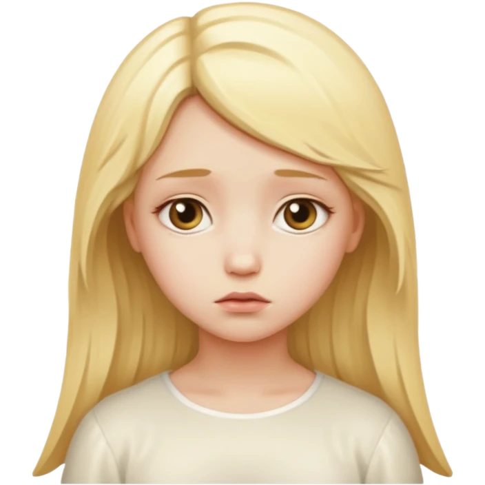 blonde girl angel, sad emoji