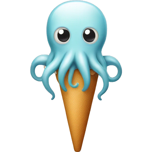 A squid with an ice cream stick emoji