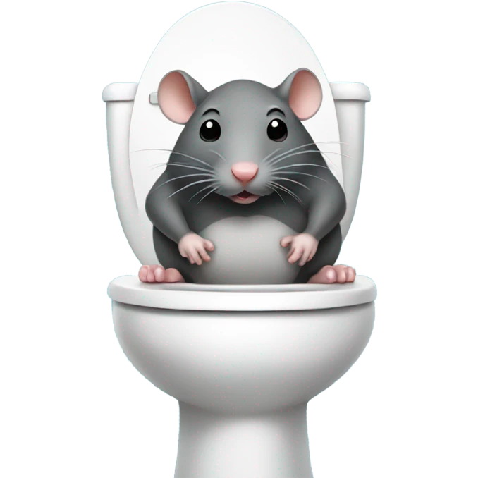 A chunky Rat sitting on a toilet emoji