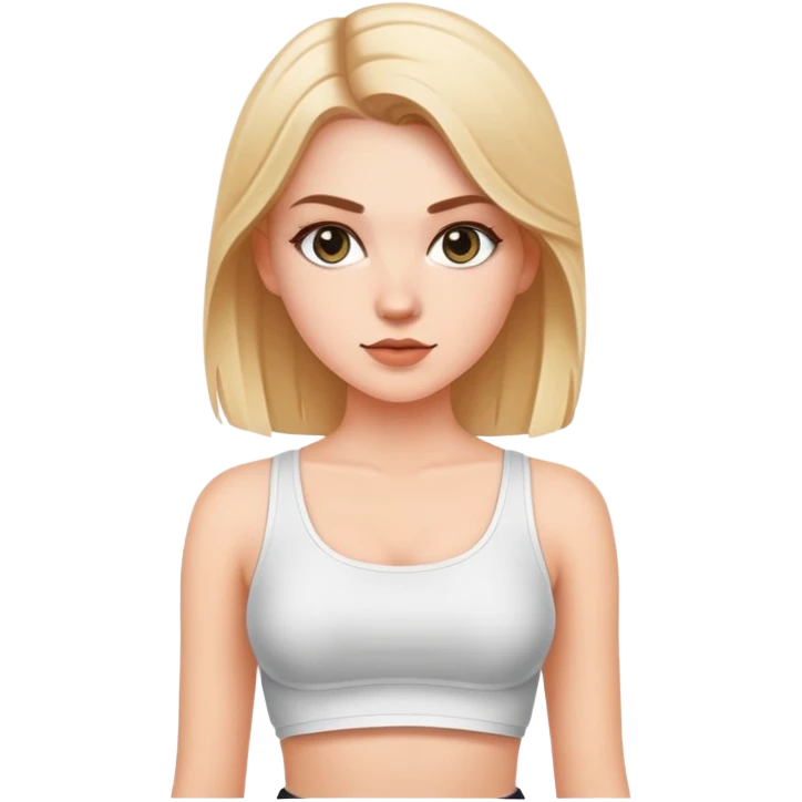 White girl wearing crop top emoji