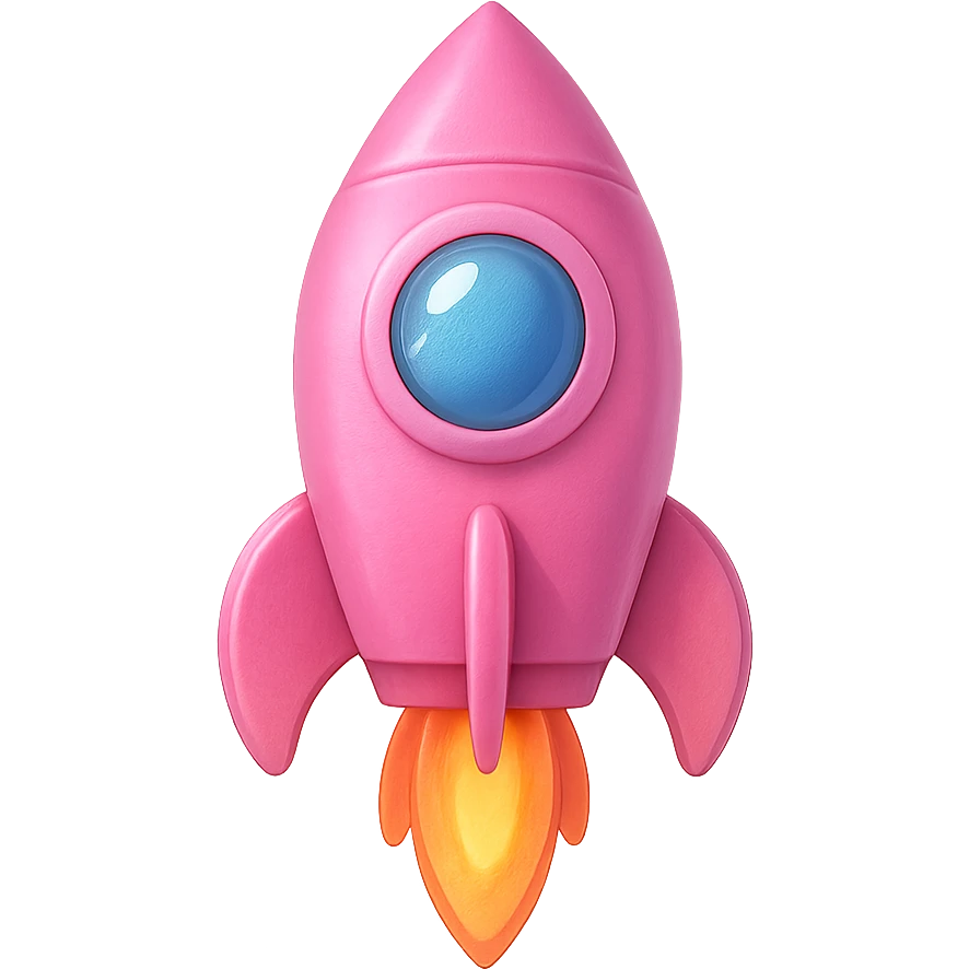 pink rocket emoji