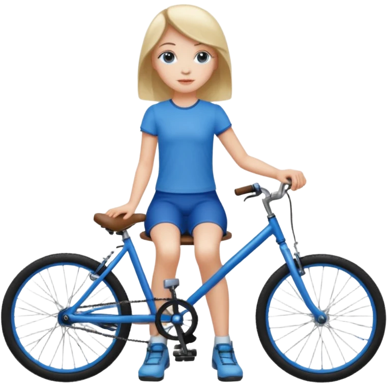 1 girl seating be side of boys bike emoji