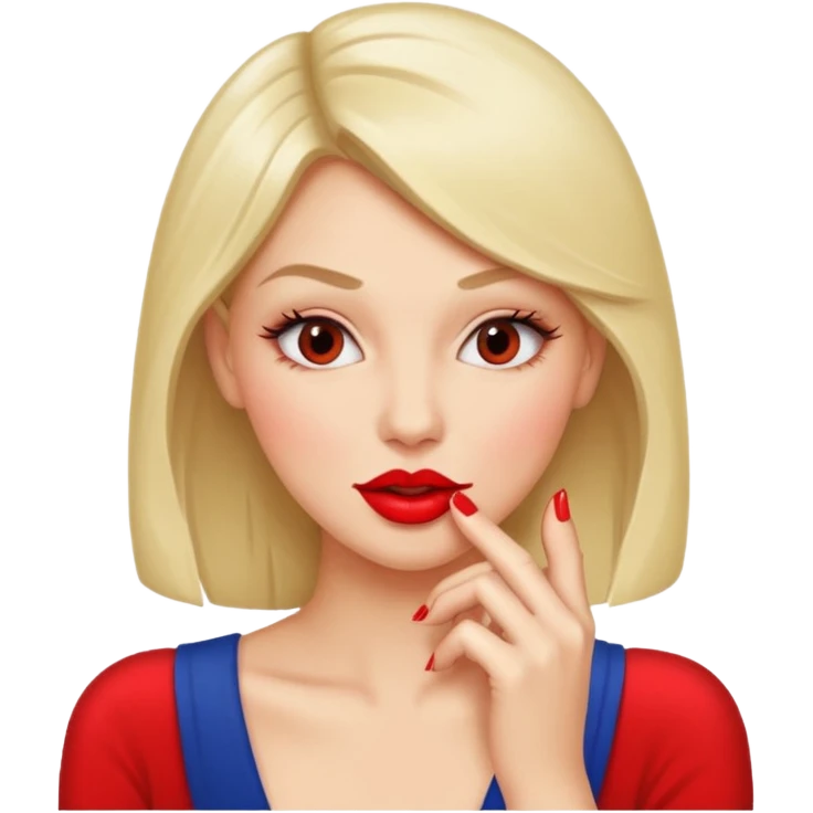 Woman biting her nail ideas a flirty way emoji