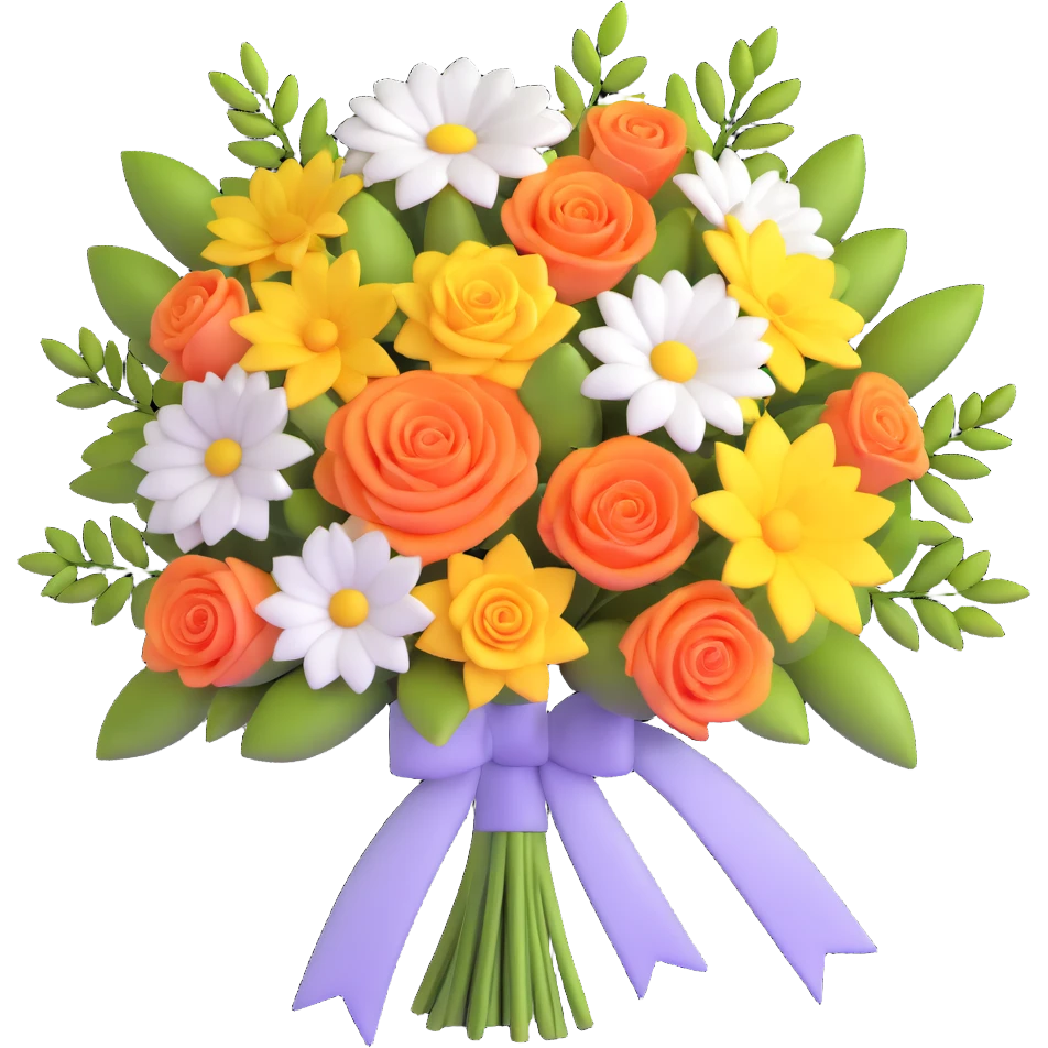 wedding bouquet, vibrant colors emoji