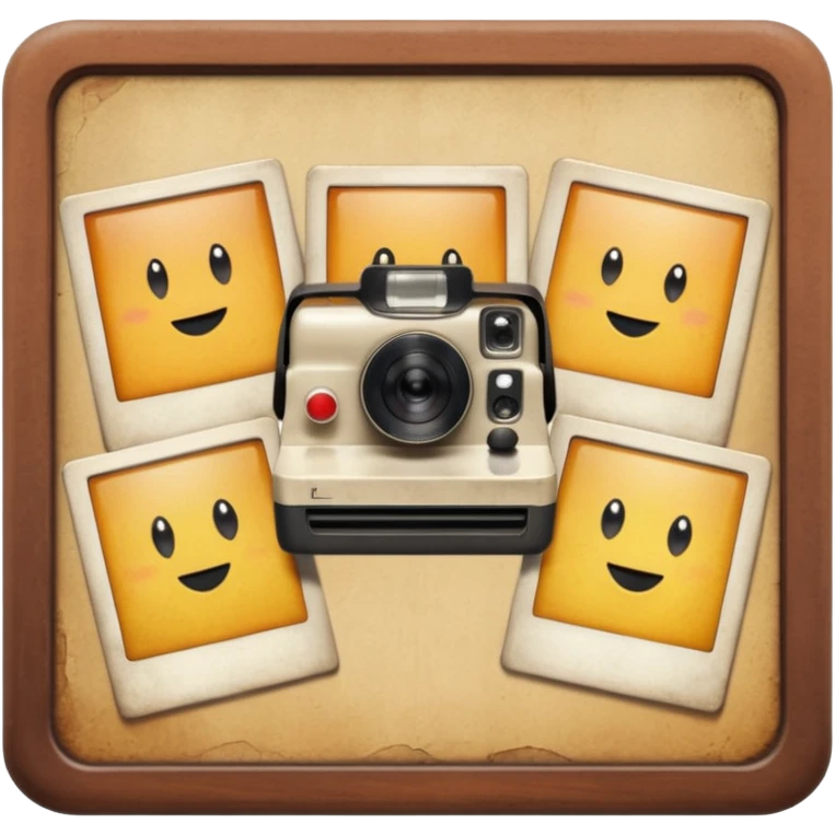 board with 6 polaroid photo emoji