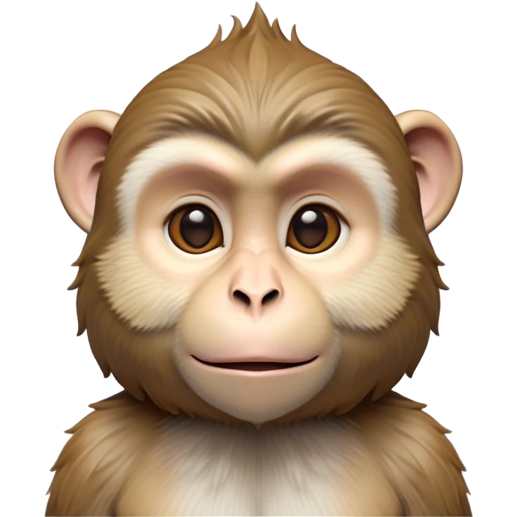 Cinematic Noble Macaque Portrait Emoji, Poised and regal, with a smart, agile build and expressive, deep-set eyes, adorned with soft, detailed fur and a dignified expression, Simplified yet sharp and sophisticated features, highly detailed, glowing with a soft, natural radiance, high shine, intelligent and commanding, stylized with an air of primate nobility, focused and alert, soft glowing outline, capturing the essence of a watchful and confident guardian that appears ready to leap out of the screen with effortless authority! emoji