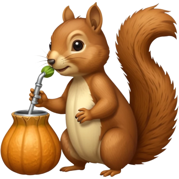 Ardilla tomando mate, que es como un vaso con una bombilla, asi: 🧉 emoji