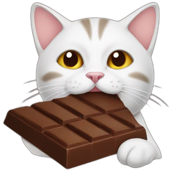 Cat eating chocolate emoji