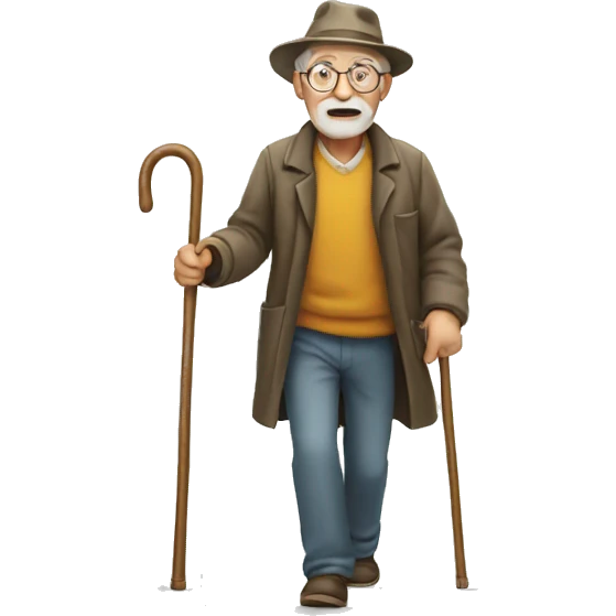 old man walking with cane emoji