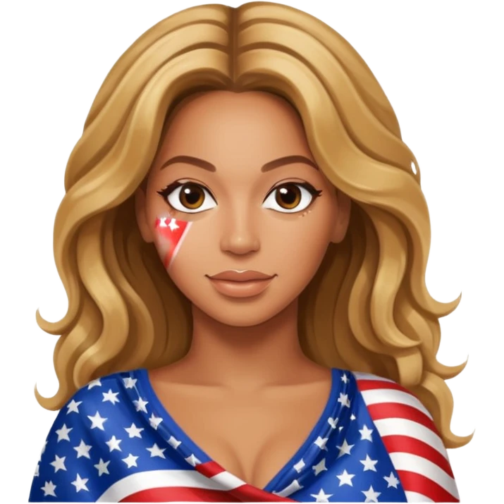 Beyonce with american flag emoji