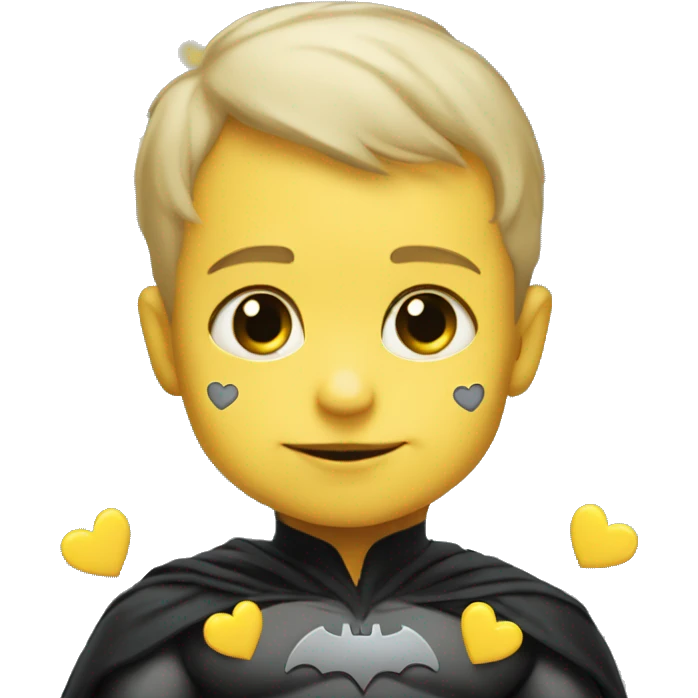  Baby Batman with small yellow hearts around him emoji