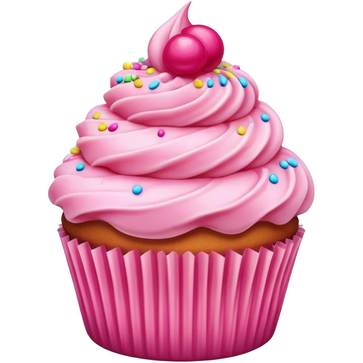 cupcake with pink icing emoji