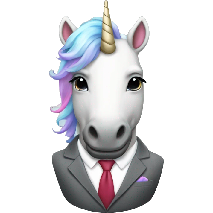 Unicorn in a suit emoji