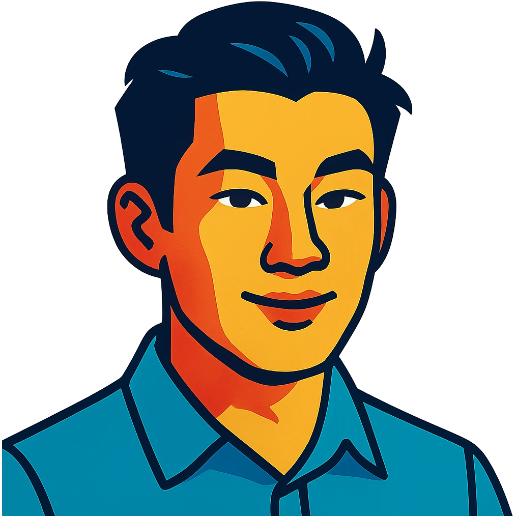 vibrant toon style portrait of a black haired handsome Chinese man emoji