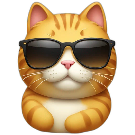 fat cat with sunglass emoji