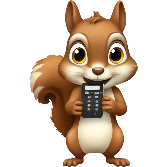 Squirrel with an old phon emoji