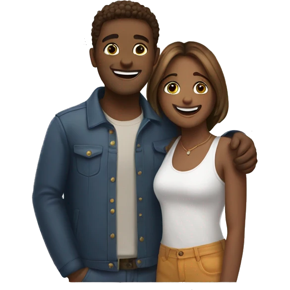 happy friends posing together emoji