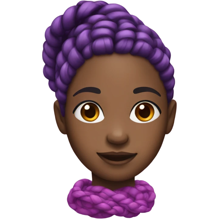 Black girl with purple and pink braids emoji