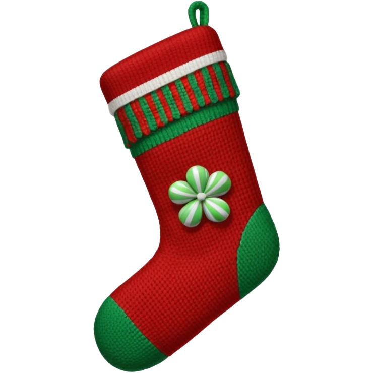 A cozy old-timey Christmas stocking full of vintage toys and candy emoji