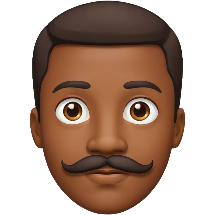 Black boy with mustace Portrait emoji
