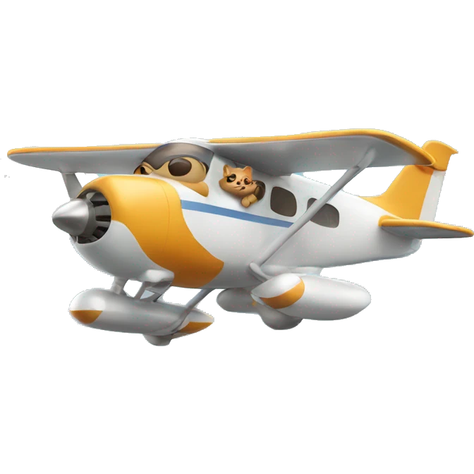 Cat flying in plane emoji