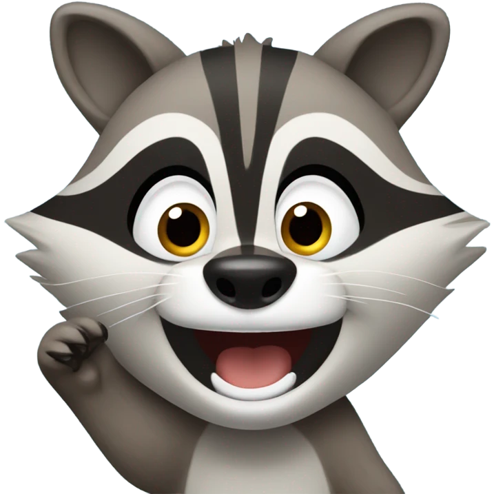 Raccoon cheering  emoji