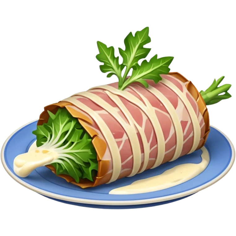 I want a chicory wrapped in ham, with a bechamel sauce over it emoji
