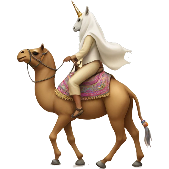 Unicorn riding a camel  emoji