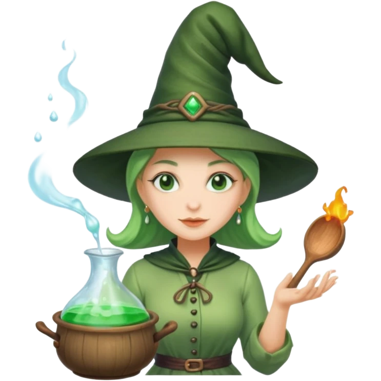 green witch cooking potion emoji