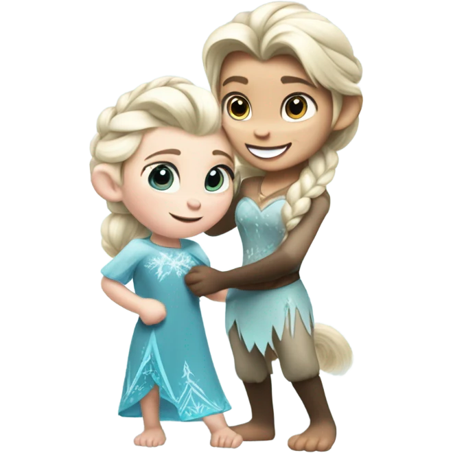 Monkey and Elsa  emoji