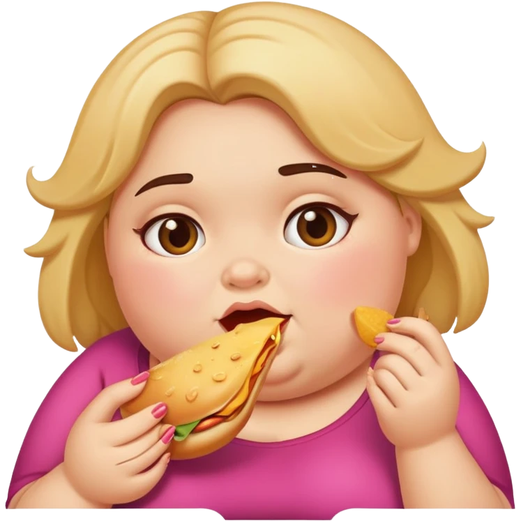 fat girl eating  emoji