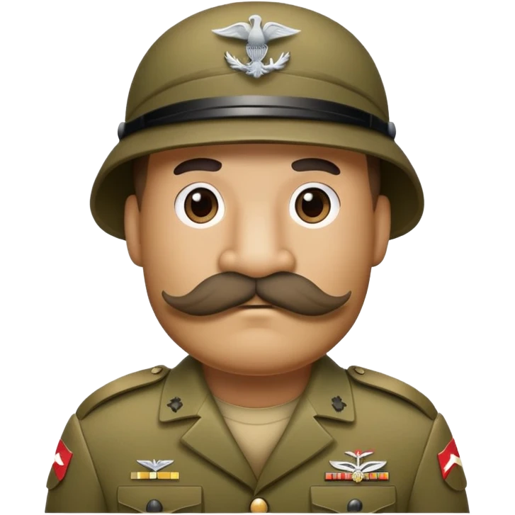 Soldier with bushy walrus mustache wearing camouflage emoji